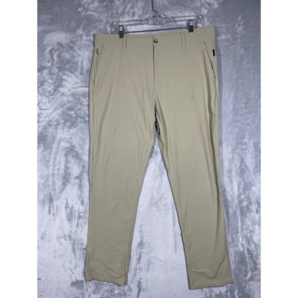 Rhone Commuter Pants Mens 35 Tan Slim Tapered Golf Performance Tech Trousers
